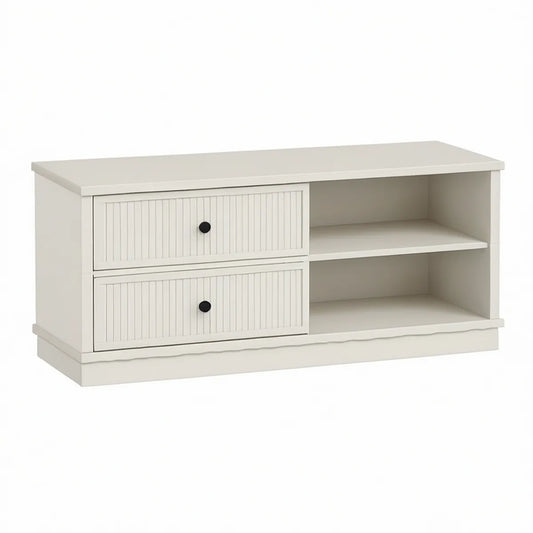 Móvel para TV em MDF Branco com 2 Portas e Nichos, 120 x 40 x 60 cm