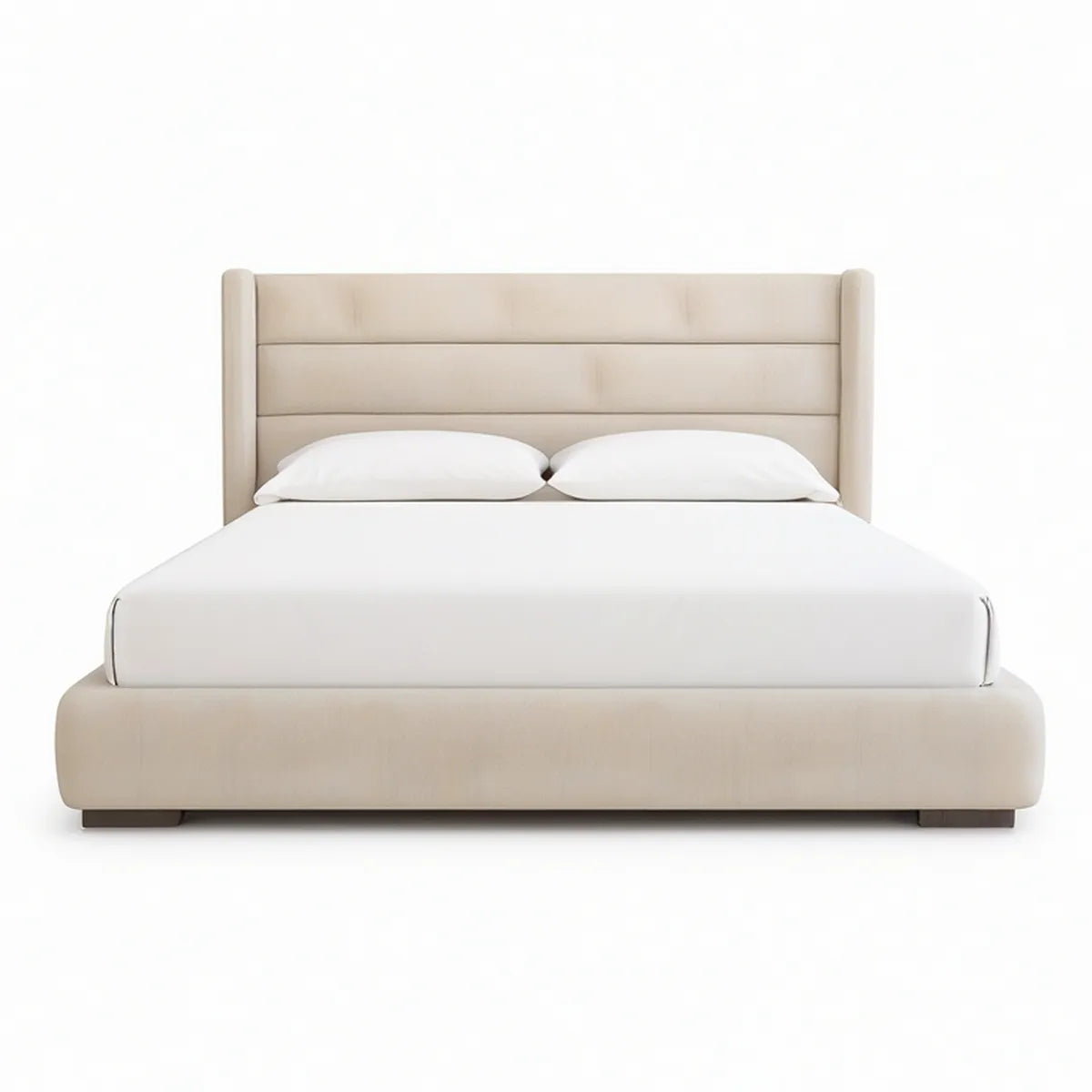 Cama de Casal Estofada Bege com Arrumação, 180 x 200 cm